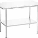 All-Stainless Steel Prep Table, 30 X 48 Inches, with Rounded-Edges and Adjustable Undershelf, Heavy-Duty Build for Outdoor Use,Restaurants,Hotels,Workshops,Kitchens,Gardens, and Garages