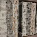 Suzile 4 Pcs Wicker Storage Basket Water Hyacinth Seagrass Woven Baskets for Organizing Square Wicker Storage Cubes with Handles Natural Organizer Baskets Pack for Shelves Bedroom, 12 x 8 x 6.3 Inch