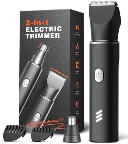 Body Hair Trimmer for Men, Manscape Electric Razor, Versatile Hair Trimmer for Groin, Beard, Nose/Ear Hair, Waterproof & USB-C Rechargeable, Travel Lock