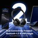 Gixxted (2026 Upgraded) Wireless Headset with Mic for Work, Bluetooth Headset with Noise Canceling Microphone, Wireless Headphones with Mic and USB Dongle and Mute, Fit for Computer/PC/Teams