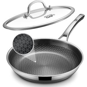 Yonida Non Stick Frying Pans, 12inch with Lid, Hybrid Frying Pans Nonstick Upgrade, non stick Skillets Stainless Steel, Dishwasher & OvenSafe, Induction Compatible Cooking Pan, PFOA Free Cookware