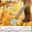 52cc Backpack Leaf Blower Gas Powered 550 CFM 230 MPH High Airflow for Lawn Care, Low-Vibration Harness, Clears Leaves, Debris & Snow (Orange)