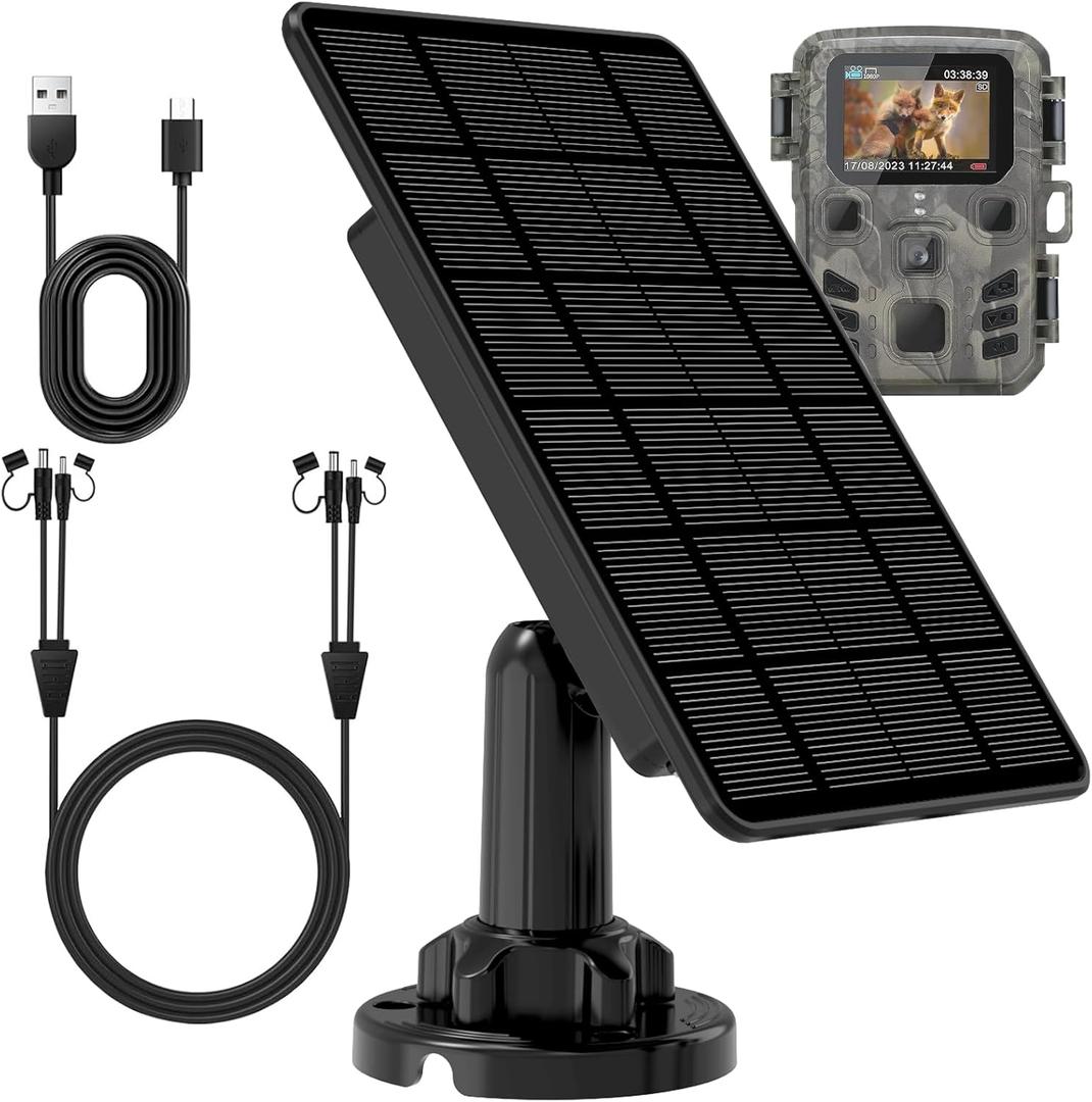Trail Camera Solar Panel,Solar Battery Charger Kit for Trail Cameras,Solar Panel for Trail Camera-12V/6V/,5000mAH Rechargeable Lithium Battery IP65 Waterproof Trail Camera Solar Panel,Solar Battery Charger Kit for Trail Cameras,Solar Panel for Trail Camera-12V/6V/,5000mAH Rechargeable Lithium Battery IP65 Waterproof