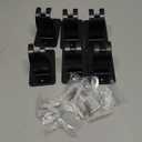 6 Pieces Self Adhesive Curtain Rod Bracket, Universal Plastic Curtain Rod Holders, No Drill Curtain Rod Brackets Curtain Rod Hooks for Bathroom, Bedroom, Livingroom, Kitchen (Black)