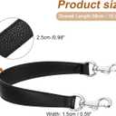 uxcell 14.17 Inch PU Leather Short Bag Strap with Clasp, Purse Handles Handbags Replacement Straps for Clutch Bag Underarm Bags, Black, Silver Buckle