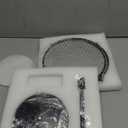 Height Adjustable Makeup Mirror 8 Inch Double-Sided 7X Magnification, Black Magnifying Makeup Mirror Round Tabletop Mirror Tall, Countertop Standing Cosmetics Black Finish