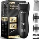 ENSSU Body Hair Trimmer for Men, Electric Manscape Groin Trimmer with Skin-Safe Ceramic Blade, Waterproof Ball Trimmer for Chest, Beard, and Pubic Hair (Black)