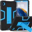 Case for Galaxy Tab A9 8.7 2023 Case, Heavy Duty Hard PC Soft Silicone Shockproof High Impact Protective Case for Samsung Galaxy Tab A9 8.7 Inch 2023 SM-X110 SM-X115 (Black+Blue)