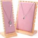 Necklace Display Stands for Selling Necklace Holder Necklace Display Storage Jewelry Display Storage Set 3PCS (Pink)