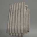 jinchan Striped Linen Kitchen Curtains 24 Inches Tier Curtains Farmhouse Modern Cafe Style Small Window Treatments Airy Light Filtering Rod Pocket for Living Room Bathroom 2 Panels Taupe Grey