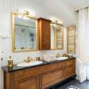 Nuvo 62/1602 Caper LED Vanity Brushed Brass with Frosted Lens, Gold