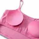 ECOPARTY Wirefree Padded Yoga Sports Bra for Women - Moisture Wicking Quick Dry Workout Crop Tank Camisole (Pink, XL)