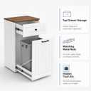 13 Gallon Pull-Out Trash Can Cabinet with Drawer