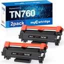 myCartridge Remanufactured Toner Cartridge Replacement for Brother TN760 TN-760 TN730 TN-730 for MFC-L2710DW MFC-L2750DW HL-L2350DW HL-L2370DW HL-L2395DW HL-L2390DW Printer(Black,TN760 2Pk)