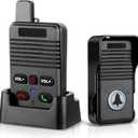 Wireless Doorbell, Waterproof Full Duplex Doorbell Wireless Upgrade, 1000ft Range, Door Bell Two Way Communication, 8 Volume Levels, 4 Chime Wireless Doorbells for Home House Business (1Pack Black) (1 Receiver+1 Transmitter)