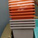 Thyle 24 Pieces Cubby Book Bins for Classroom, Classic, Retro Color
with Labels, plastic Stackable Storage bins, Container Organizer Baskets, for School Classroom Office library