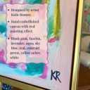 Framed Abstract Canvas Wall Art, Colorful Modern Painting in Gold Float Frame, Pink Blue and Green Artwork for Living Room, Bedroom or Office, 16x20