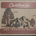 Wooden Plaque "Outdoors, Awe Inspiring Walks, Wildlife Expedition" 10"x 8 " New