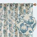 jinchan Linen Curtains Floral Curtain for Living Room 84 Inch Long Blue French Rod Pocket Light Filtering Toile Print Farmhouse Bedroom Curtains Window Drapes Set 2 Panels