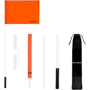 48 Inch Orange Boat Flag with 3 Section Pole, Floating Skier Down Flag for Boating, Towing, Watersports