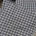 Dust Blue White Plaid Ruffle Sheets King Size 4-Piece Set, 300TC 100% Yarn Dyed Cotton Sheets 18 in Deep Pocket Classic Gingham Decorative Bedding (Dust Blue/White Plaid, King)