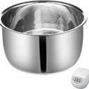 Replacement Rice Cooker 5.5 Cup Inner Pot Only Compatible with Tiger JBV-A10U Inner Pot, 304 Stainless Steel Inner Bowl, Durable Pots for Multi-Cookers, Easy to Clean and Dishwasher Safe