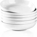 Selamica Ceramic 7.8 inch Pasta Bowls, 26 Ounce Large Porcelain Salad Soup Bowls, Dishwasher Microwave Safe, Set Of 6(White)