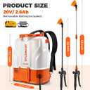 Battery Powered Backpack Sprayer 4.2 Gallon, 120 PSI Electric Backpack Sprayer, Compatible with DeWalt 20V Battery, 1 GPM High Flow Garden Sprayer with 2 Wands & 5 Nozzles for Lawn Yard Care
