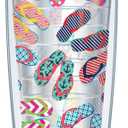 Summer Flip Flops w/Hot Pink Lid Tumbler Cup 16 Oz | Fantastic Temperature Retention, Thermal Insulated! Dishwasher and Microwave Safe | BPA Free| Great Gift Idea