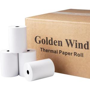20 Rolls, GOLDEN WIND Thermal Paper Receipt, 3 1/8"x250', Fits most of Cash Registers/POS Thermal Printers. 80 (W)*75mm (Roll diameter).