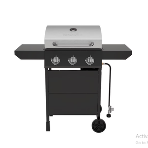 Nexgrill 3-Burner Propane Gas Grill with Side Tables, 27,000BTUs, Stainless Steel Lid, Spacious 429 SQ. In. Cooking Space, BBQ Grill for Outdoor Cooking, Patios, Parties, and More - 720-1012