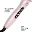Thermal Brush, 1.7 inch Heated Round Brush with Detachable Head, Velvet Pouch and Dual Voltage for Travel, Easy to Create Blowout Look (Silver) (Pink)