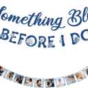 Yeaqee 2 Pcs Something Blue Before I Do Bridal Shower Decorations Including Something Blue Before I Do Banner Photo Banner Bridal Party Decorations for Wedding Engagement Anniversary Party Decoration
