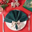 2 x APTWOW Christmas Bow Napkin Rings Set of 12 - Snowman Brown Webbing Napkin Holders, Xmas Holiday Napkin Rings for Birthday Party, Anniversary Dinner, and Wedding Table Decorations