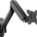 monTEK Single Monitor Wall Mount for 17 to 32 inch Flat/Curved Screens, Holds to 19.8 lbs, Full Motion Adjustable Mechanical Spring Monitor Arm, 75x75/100x100 VESA Wall Mount, Black