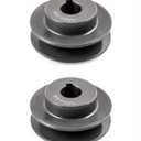 QWORK Single Groove Web Sheaves, 2-1/2"OD 5/8"Bore V-Belt Sheave for V-Belt, 2 Pack