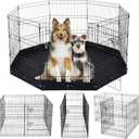 VEVOR Dog Playpen, 8 Pcs 30"H x 24"W Panels Foldable Metal Pet Exercise Pen, Dog Fence Indoor and Outdoor Pen with Door, 600D Oxford Fabric Bottom Pad, Pet Playpen for Dogs, Cats, Other Small Animals