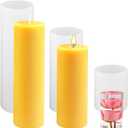 Large Cylinder Mold for Candle Making, 2x3Inch 2x6Inch 2x8Inch Cylinder Silicone Candle Mold, 3 Pcs Long Pillar Epoxy Resin Casting Mold for Wax Candle Resin Craft Making