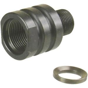 5/8X24 Inside Thread Converte To 1/2-28 Outside Thread TPI Protector Convertor, 5/8 Female To 1/2 Male dapter, With a Free 1/2" Crush Washer, Steel Black