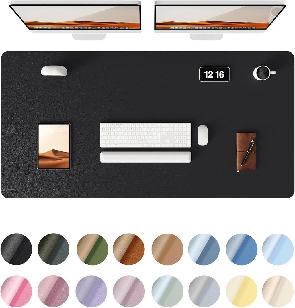 YSAGi Leather Desk Protector, Office Mat, Large Mouse Mat, Non-Slip PU Leather Blotter, Laptop Desk Pad, Waterproof Writing Pad for Office and Home (Black, 47.2" x 23.6") YSAGi Leather Desk Protector, Office Mat, Large Mouse Mat, Non-Slip PU Leather Blotter, Laptop Desk Pad, Waterproof Writing Pad for Office and Home (Black, 47.2" x 23.6")