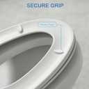 Elongated Toilet Seat Soft Close, Bottom Fixing/Top Fixing 2 Mount Way Easy Installation,4 Anti Slip Pad, Compatible Oval Shape, PP Material Easy Clean, White