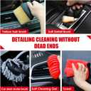 17PCS Car Cleaning Kit, Car Interior Detailing Kit with Red High Power Handheld Vacuum, Detailing Brush Set, Windshield Cleaner, Cleaning Gel, Complete Auto Accessories for Women