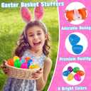 24 Pack Easter Egg Fillers with Easter Bunny Plush Easter Eggs with Toys Inside, Mini Easter Stuffed Animals Easter Eggs Hunts Party Favors Easter Basket Stuffers for Kids Toddler Teens Boys Girls