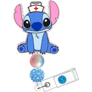 Nurse Badge Reel, Cute Badge Holder Retractable with ID Clip for Nurse Accessories for Work, Funny RN Badge Holder Reels with Swivel Alligator Clip (Nurses Blue)