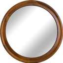CULER Round Wall Mirrors 36 Inch,Wood Rustic Decorative Transitional Mirror with Walnut Frame for Wall,Farmhouse Hanging Vanity Mirror for Bathroom Bedroom Living Room or EntrywayWalnut Brown (36"L x 36"W)