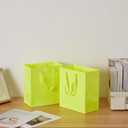 Pikalon 6 pcs Neon Yellow Gift Bags with Handles, Medium 8.66"x4.72"x9.84" Bright Color Gift Wrap Paper Bag Party Favor Bag Boutique Retail Bags for Wedding Birthday Baby Shower Wedding Welcome Party Supplies (Yellow, 8.66x4.72x9.84 Inches)