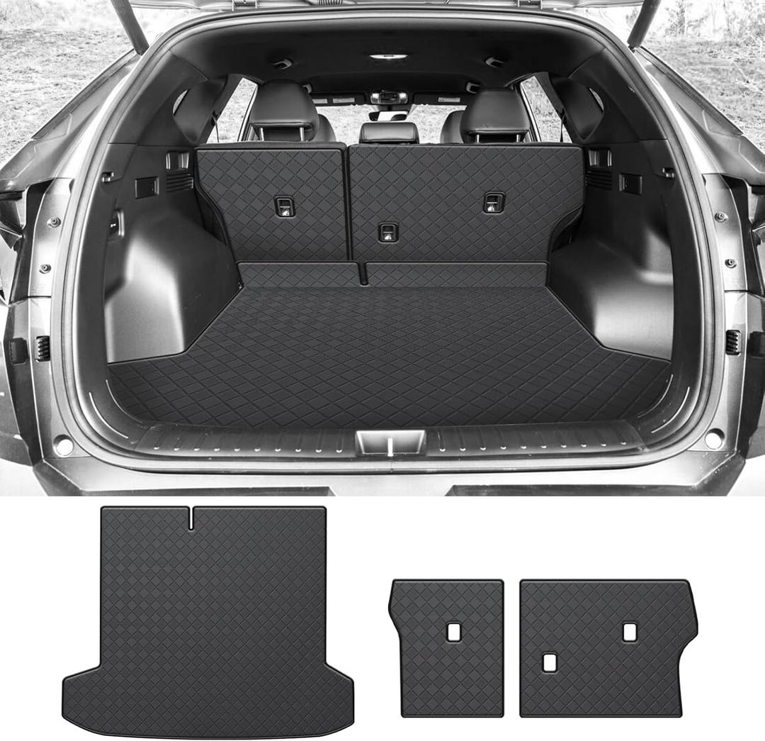 Trunk Mat & Backrest Mat Compatible with 2022-2025 Hyundai Tucson (with Bose Audio) - Custom Fit PU Leather Cargo Liner and Rear Backrest Protector- All Weather Waterproof Easy to Clean Cargo Mats