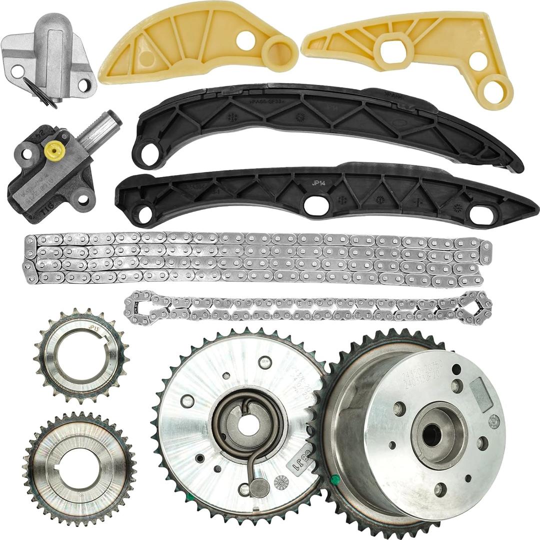 24321-2G111 Timing Chain Kit for 2014-2015 Kia Optima 2.0, 2012-2018 Sportage Sorento 2.0L 2.4L, for 2011-2019 Hyundai Santa Fe Sport Sonata Tucson 2.0 2.4 Timing Chain VVT Sprocket 24350-2G750