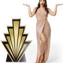 3.1 ft 1920's Theme Awards Night Party Decorations 20's Art Decor Cardboard Stand-ups Cutout 1920's Awards Night Photobooth Props Stand up for Roaring Music Theme Party Supplies