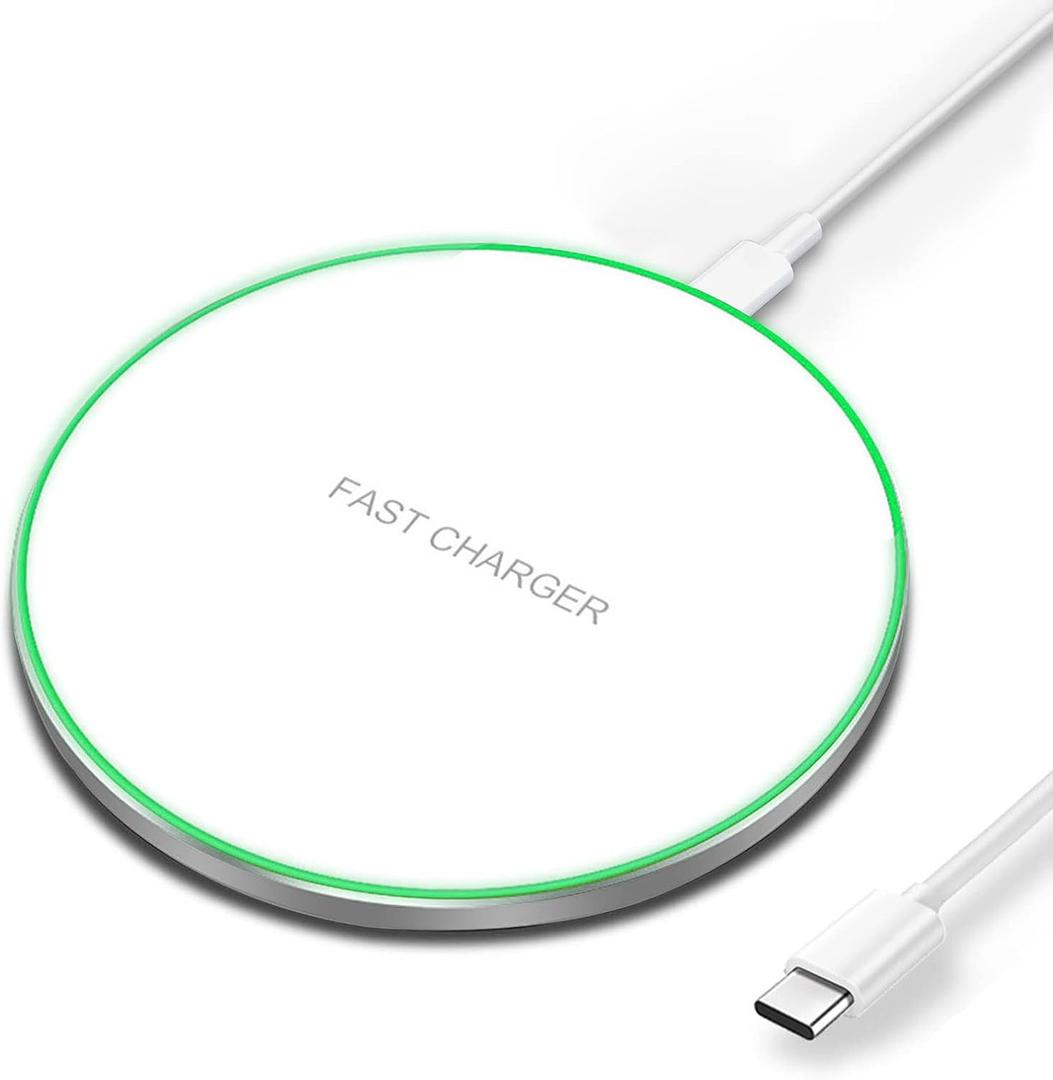 Wireless Charger 20W Max Fast Wireless Charging Pad Compatible with iPhone 11 12 13 14 15 16 Pro/Pro Max, iPhone Xs/XS Max/XR/8 Plus, Air Pods Pro/3/2; for Samsung Galaxy/Note, Galaxy Buds (White)